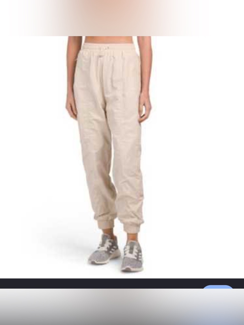 Relaxed Drawstring Joggers in Light Beige